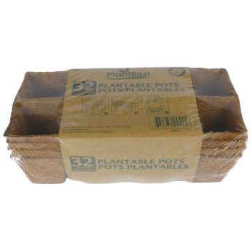 Plant Best 2.50" Coconut Coir Pot Strip Refill, 32 Pack