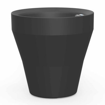 Crescent, Rim TruDrop Modern Planters, Caviar Black