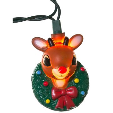 Kurt S. Adler® Rudolph The Red Nose Reindeer® Wreath Light Set 10L/12FT