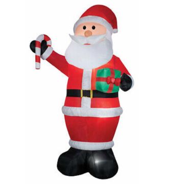 Gemmy, Inflatable Santa With Gift & Candy Cane