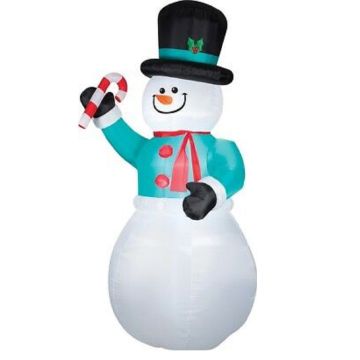 Gemmy, Inflatable Snowman With Candy Cane