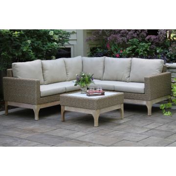 Outdoor Interiors, Sectional Sofa Set with Ivory Coffee Table