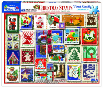 White Mountain Christmas Stamps 1000 Piece Jigsaw Puzzle