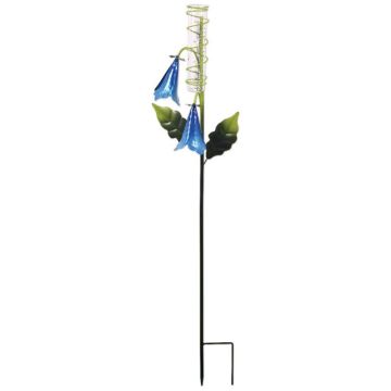 Sunset Vista Designs, Glass Gardens Blue Angel's Trumpet Flower Rain Gauge