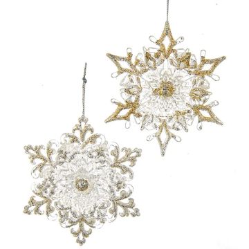 Kurt S. Adler® Silver Glitter Snowflake Ornaments, 2 Pack