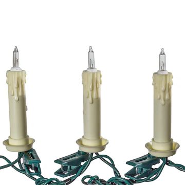 Kurt Adler Clip-On Candle Light Set 10L/20.5FT