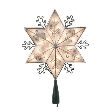 Kurt S. Adler® Silver Snowflake Star Treetop 11IN