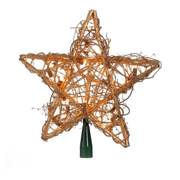 Kurt S. Adler® Gold Rattan Star Tree Topper 10IN