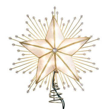 Kurt S. Adler® Capiz Gold Star with Rays Tree Topper 10IN