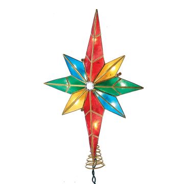 Kurt S. Adler® Capiz Multicolored Bethlehem Star Tree Topper 12IN