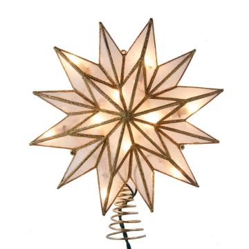 Kurt S. Adler® Capiz Gold Star Tree Topper 8.75IN