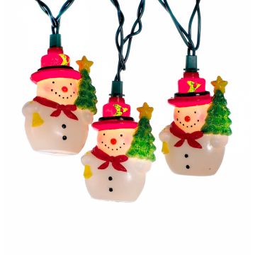 Kurt S. Adler® Snowman with Christmas Tree Light Set 10L/12FT