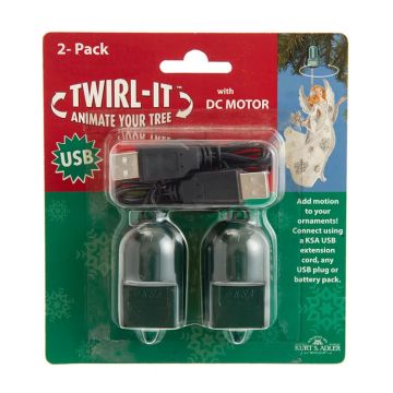 Kurt S. Adler® USB Twirl-It™ Ornament Spinner with DC Motor, 2 Pack