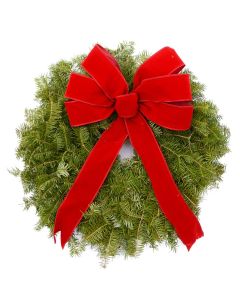 Wreath, 'Balsam' with Red Bow