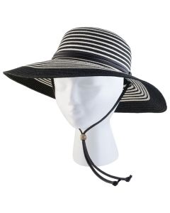 Woman's Braided Sun Hat - Black and White