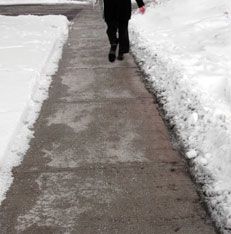 salted sidewalk